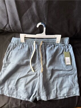 New Light Blue Drawstring Pull On Waist Shorts Size Large